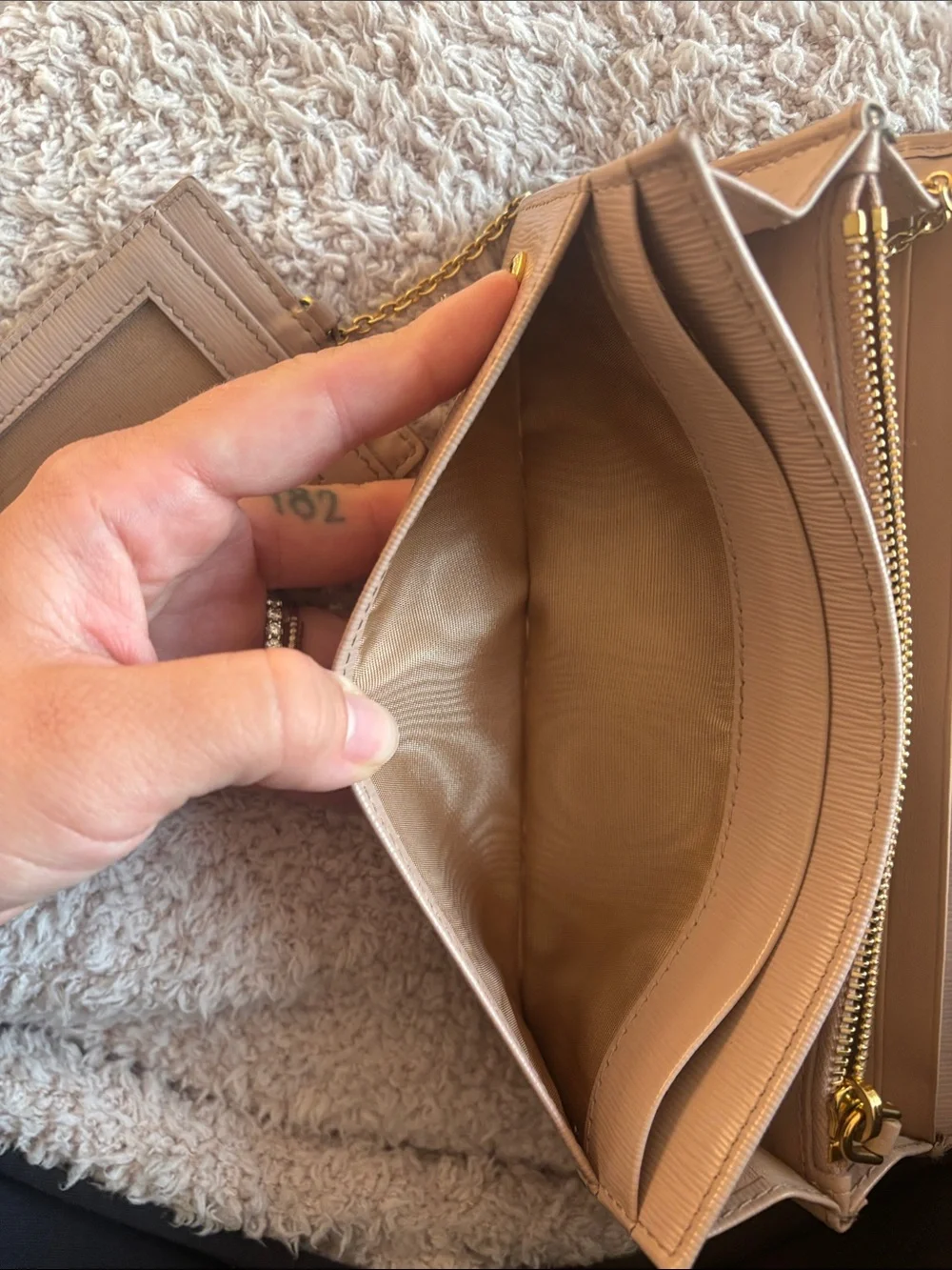 Prada Powder Pink Continental Leather Wallet